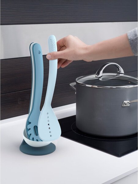 Set di 5 utensili da cucina blu con supporto Nest Utensils Plus Nest Sky - Joseph Joseph