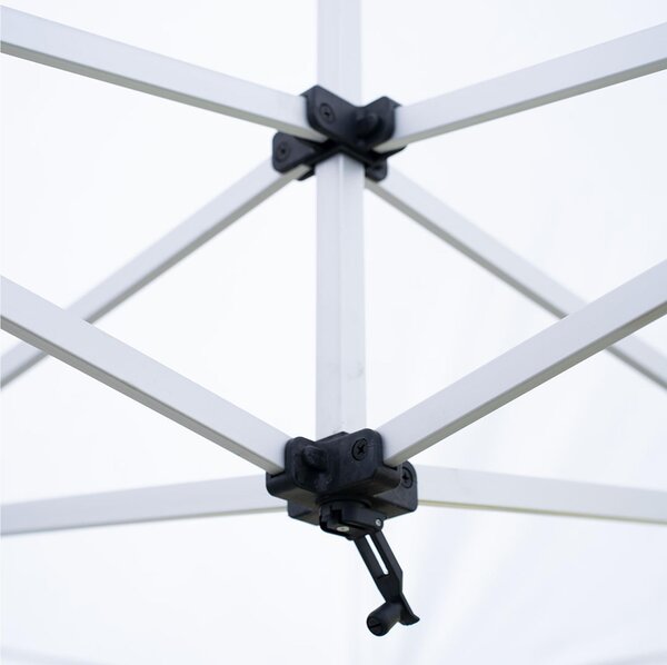 Gazebo richiudibile pieghevole Struttura in Alluminio 3 x 3 altezza totale 3 mt tessuto in Poliestere x L'esterno altezza regolabile in 5 livelli colore bianco