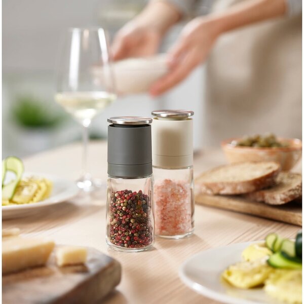 Set macina pepe e sale grigio in vetro 2 pz Duo – Joseph Joseph