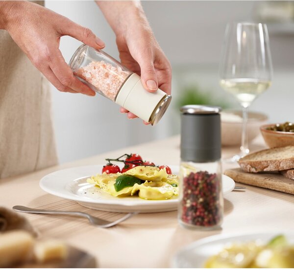 Set macina pepe e sale grigio in vetro 2 pz Duo – Joseph Joseph