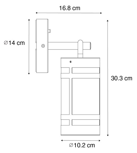 Lampada da parete per esterno marrone ruggine IP44 Sensore chiaro-scuro - Ruben