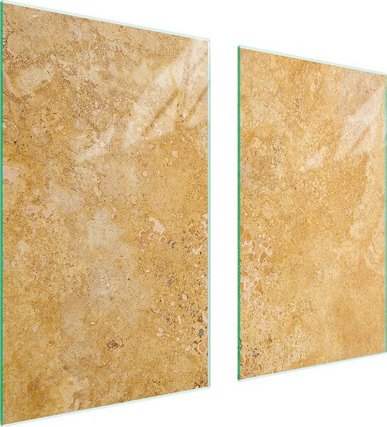 Piastre copri fornelli 2 pezzi 75x52 Copri piano cottura in Vetroceramica tagliere in vetro ardesia beige