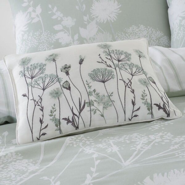 Cuscino bianco e verde , 30 x 40 cm Meadowsweet Floral - Catherine Lansfield