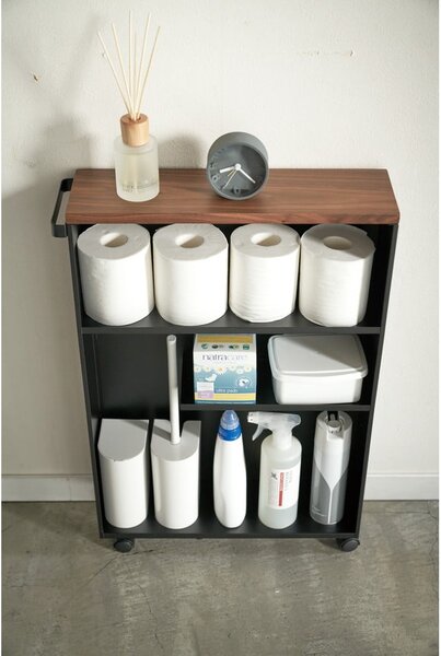 Mobile da bagno nero in metallo 47,5x81 cm Tower - YAMAZAKI