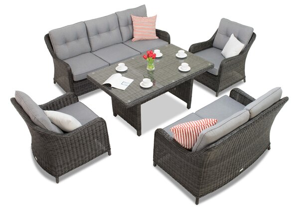 Set da giardino in rattan Toledo Apetito 7 antracite Garden Point