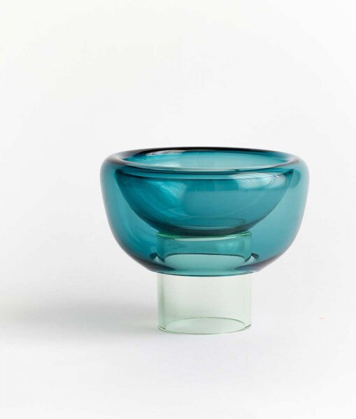 Sphere - Vaso Ciotola In Vetro Azzurro