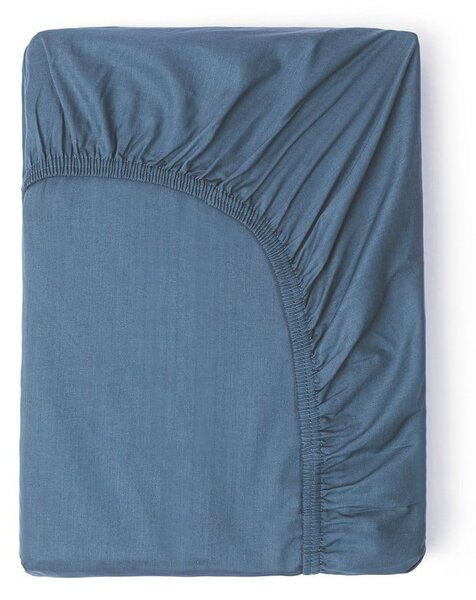 Lenzuolo blu in cotone sateen elasticizzato, 90 x 200 cm - HIP