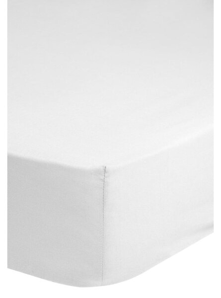 Lenzuolo di cotone sateen elasticizzato bianco, 180 x 200 cm - HIP