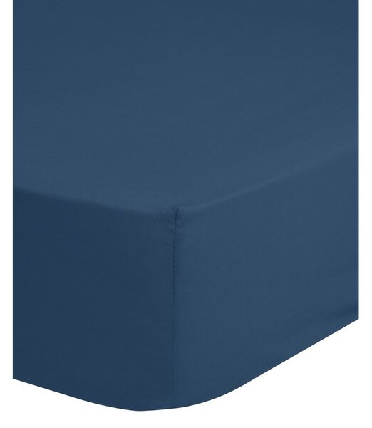 Lenzuolo elastico in cotone blu scuro, 90 x 200 cm - Good Morning