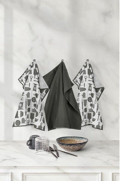 Set di 3 asciugamani in microfibra 48x40 cm Essential - Tiseco Home Studio