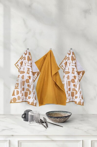 Set di 3 asciugamani in microfibra 48x40 cm Essential - Tiseco Home Studio