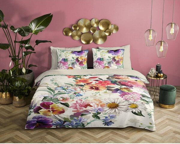 Biancheria da letto singola in cotone biologico Flower Garden, 140 x 220 cm Organic - Descanso