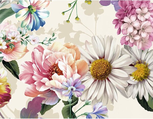 Biancheria da letto singola in cotone biologico Flower Garden, 140 x 220 cm Organic - Descanso