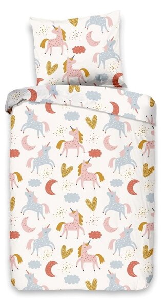 Biancheria da letto in cotone per bambini Unicorno, 140 x 220 cm - Good Morning