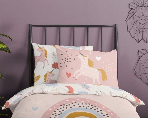 Biancheria da letto in cotone per bambini Unicorno, 140 x 220 cm - Good Morning