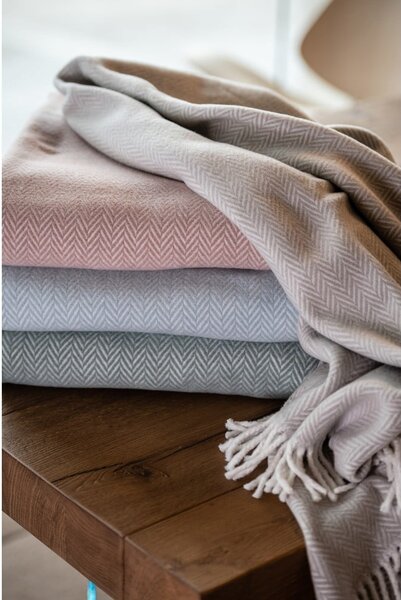 Plaid grigio-marrone con contenuto di cotone , 140 x 180 cm Skyline - Euromant