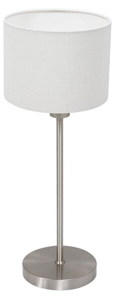 Mexlite - lampada da tavolo - Noor - acciaio bianco - metallo tessile - lampada da comodino - E27 - 4414ST