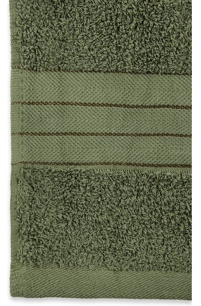 Set di 4 asciugamani in spugna di cotone verde scuro 50x100 cm - Good Morning