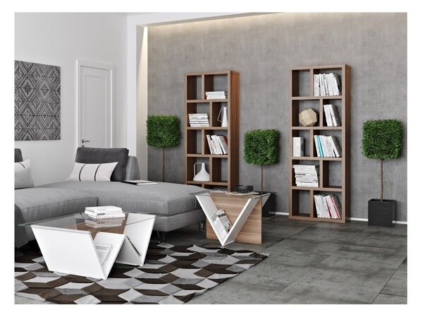 Libreria marrone effetto noce 70x198 cm Berlin - TemaHome