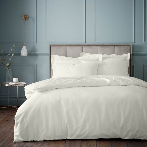 Biancheria da letto singola in cotone egiziano crema 135x200 cm - Bianca