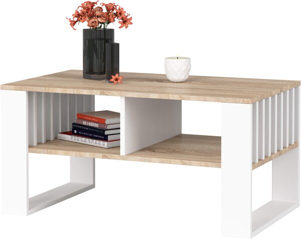 Akord Tavolino Da Caffè Rockford Rovere Sonoma/Bianco 92X53X45 Cm