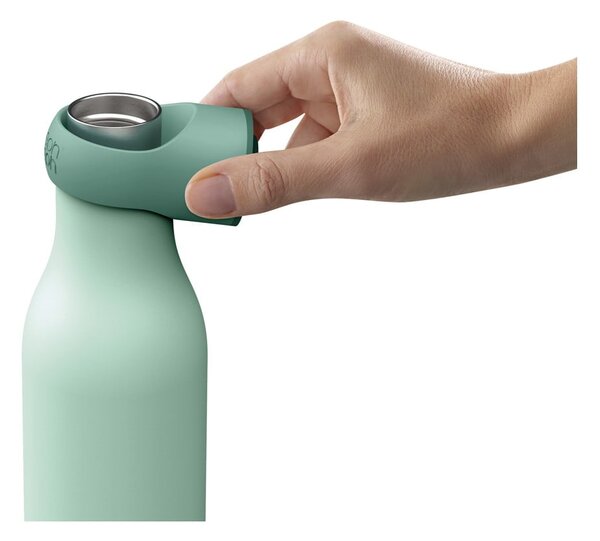 Bottiglia da viaggio in acciaio inox color menta 500 ml Loop - Joseph Joseph