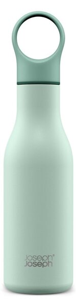 Bottiglia da viaggio in acciaio inox color menta 500 ml Loop - Joseph Joseph