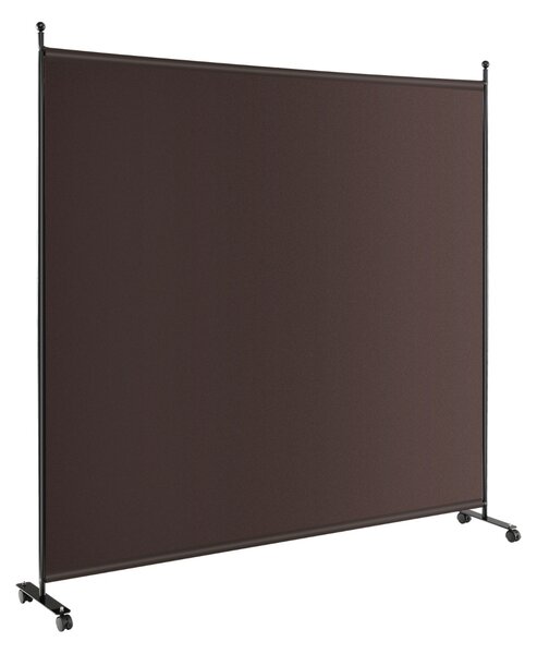 Costway Pannello divisorio singolo con ruote bloccabili, Paravento da interno portatile da soggiorno 184x184cm Marrone