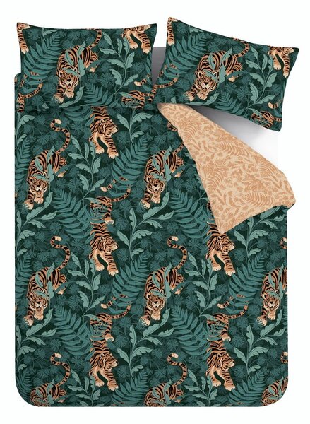 Biancheria da letto singola marrone-verde 135x200 cm Tropic Tiger Leaf - Catherine Lansfield
