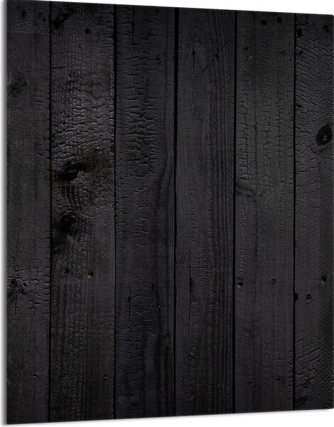 Piano cottura 40x52 Coperchio in Vetroceramica Paraspruzzi Piatto in vetro Tagliere decorativo, legno Nero
