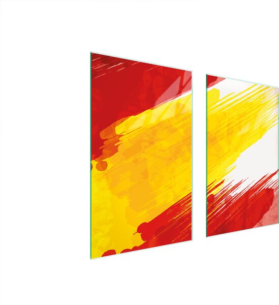 Piastre copri fornelli 2 pezzi 75x52 Copri piano cottura in Vetroceramica tagliere in vetro colorato rosso