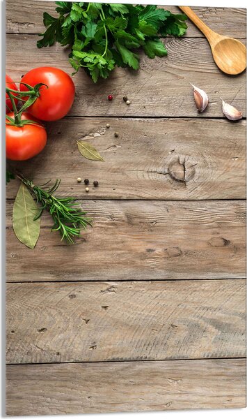 Piastra copri fornelli 30x52 Piastra copri piano cottura in Vetroceramica alzatina in vetro tagliere decorativo, pomodori in legno