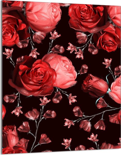 Piastra copri fornelli 40x52 Piastra copri piano cottura in Vetroceramica alzatina in vetro tagliere decorativo, rose rosse