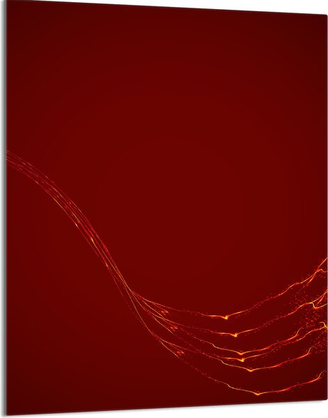 Piastra copriforno 40x52 Coperchio per piano cottura in Vetroceramica Paraspruzzi Piatto in vetro Tagliere decorativo, motivo rosso