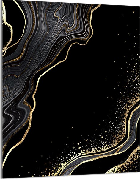 Piano cottura 40x52 Coperchio in Vetroceramica Paraspruzzi Piatto in vetro Tagliere decorativo, marmo dorato