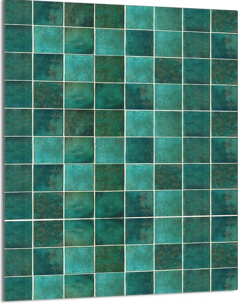 Piastra di copertura del piano cottura 40x52 Coperchio del piano cottura in Vetroceramica Paraspruzzi Piatto in vetro Tagliere decorativo, piastrelle turchesi