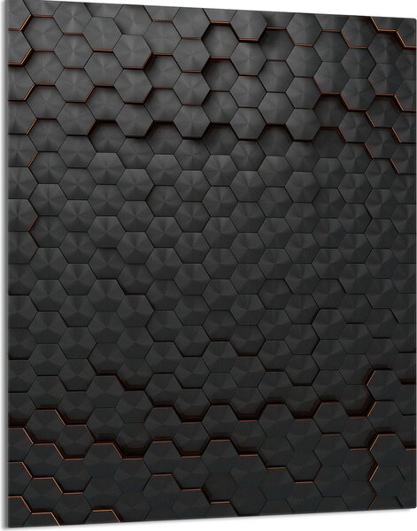 Piastra copriforno 40x52 Coperchio per piano cottura in Vetroceramica Paraspruzzi Piastra in vetro Tagliere decorativo, motivo nero