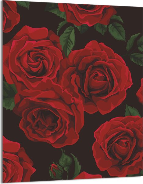 Piastra copri fornelli 40x52 Piastra copri piano cottura in Vetroceramica alzatina in vetro tagliere decorativo, rose rosse