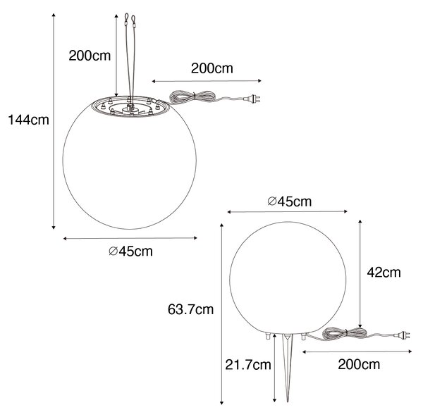 Lampada da esterno smart bianca 45 cm IP65 con WiFi A60 - Nura