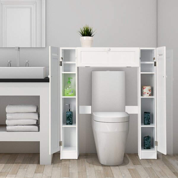 COSTWAY Scaffale sopra WC Mobile per Lavatrice, Scaffale da Bagno sopra  Toilette, Armadietto Salvaspazio, Mensole Versatile, 170 x 19 x 60,5 cm,  Bianco