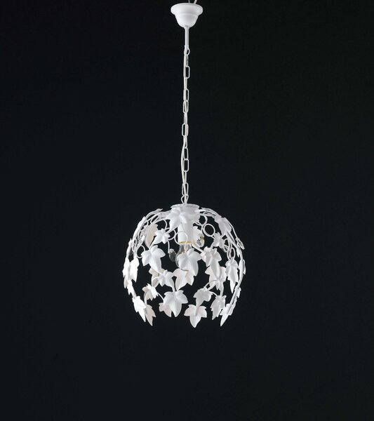 Be Light Lampadario a sospensione piccolo con struttura in metallo dalle linee classiche Edera Bianco