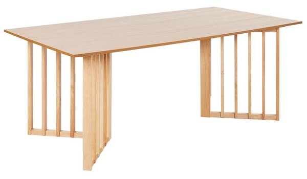 Tavolo da pranzo dal design moderno con base a canale in legno chiaro 200 x 100 cm in stile moderno Beliani