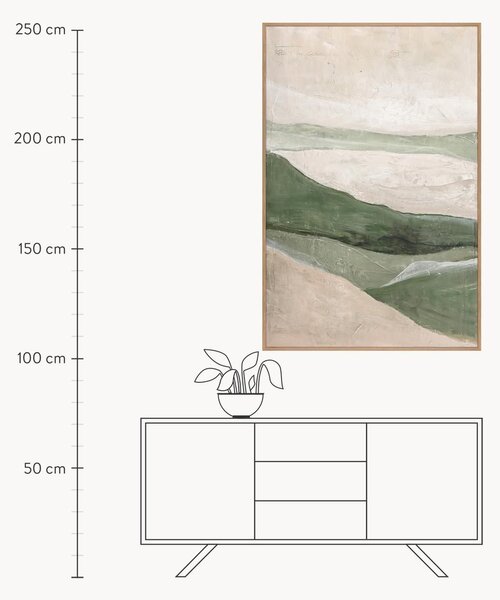 Quadro dipinto a mano con cornice in legno Green Field