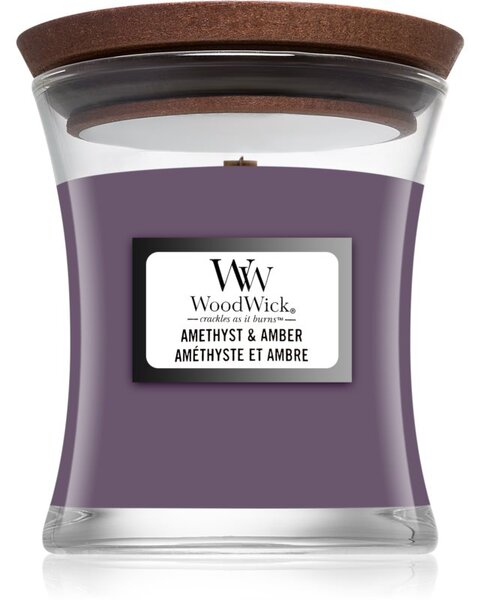 Woodwick Amethyst & Amber candela profumata 85 g