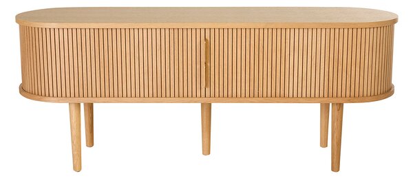 Mobile TV vintage in legno chiaro effetto quercia con contenitori 2 porte scorrevoli L138 cm EPIC