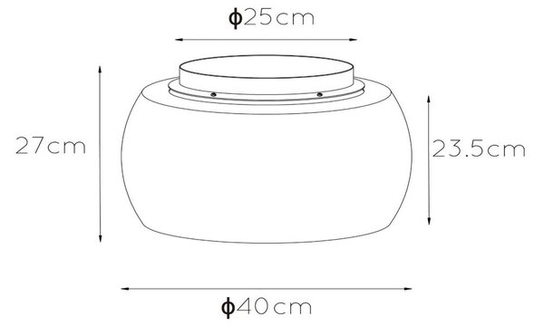 Lucide Plafoniera soffitto Olivia, dimmerabile, Alluminio / Grigio / Zincato, Soggiorno / Sala da pranzo, Vetro, Plafoniera