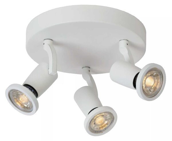 Lucide Faretto a LED struttura in metallo moderna e triplo diffusore  orientabile Jaster-LED Metallo Bianco 3000k Luce Calda GU10 5W 3 Lampadine  Lumen 320 x3