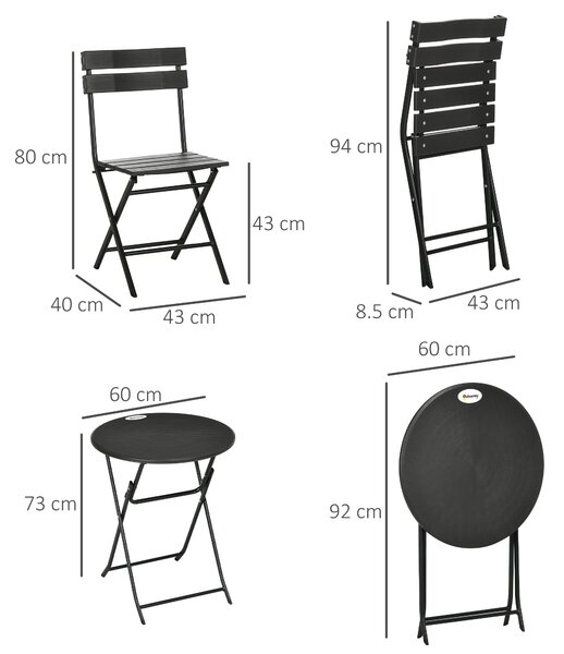 Set Bar 3 Pezzi Con Tavolo Vetro E Sgabelli - Ideale Per Esterni