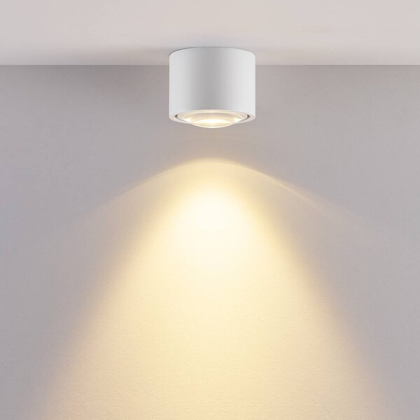 Molto Luce Plafoniera LED da esterni MAG MINI, bianca, Ø 9 cm, CCT, dimmerabile, IP44 dimmerabile, Bianco / Opale, Bagno, Alluminio, Moderno, Plafoniera