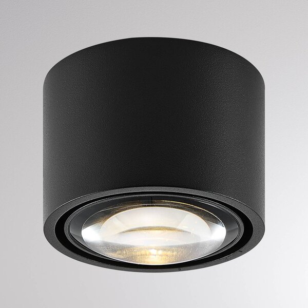 Molto Luce Plafoniera LED da esterni MAG MINI, nera, Ø 9 cm, CCT dimmerabile, IP44 dimmerabile, Nero, Bagno, Alluminio, Moderno, Plafoniera